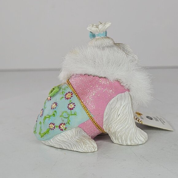 Rare Westland Mini Maltese Figurine Giftware Dog Wearing Outfit K9 QTs 2006 - Picture 4 of 10